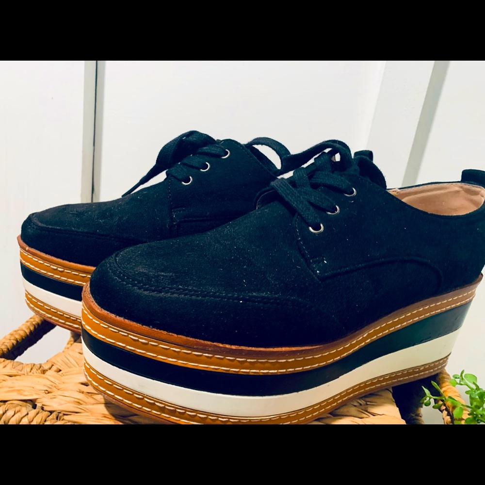 Black & White two tone platform oxfords.
